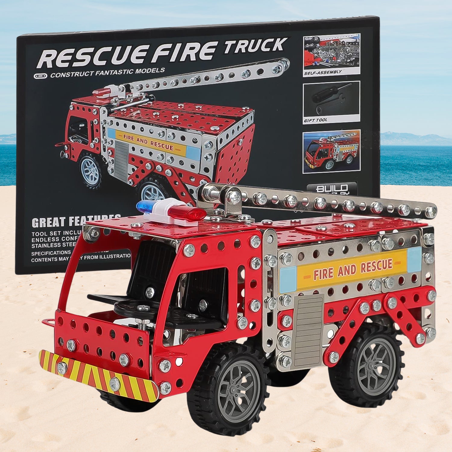 Metal Diy Fire Truck Building Blocks For Kids (Fire Truck  292pcs Of Truck Tool  1 Set) Metal Diy Fire Truck Building Blocks For Kids (Fire Truck  292pcs Of Truck Tool  1 Set)